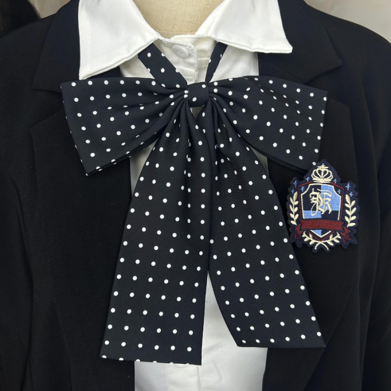 Γραβάτα-φιόγκος για το γιακά με λουλουδάτο μοτίβο, κυματοειδή διακόσμηση, ριγέ σχέδιο, πολυεστέρας, unisex, κορεατικό στυλ