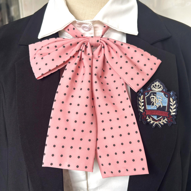 Γραβάτα-φιόγκος για το γιακά με λουλουδάτο μοτίβο, κυματοειδή διακόσμηση, ριγέ σχέδιο, πολυεστέρας, unisex, κορεατικό στυλ