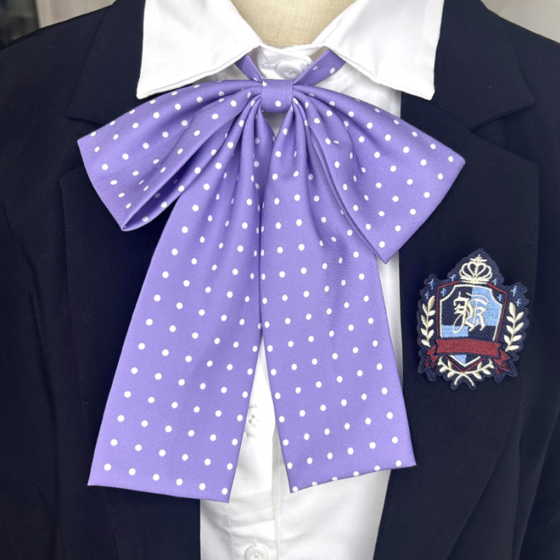 Γραβάτα-φιόγκος για το γιακά με λουλουδάτο μοτίβο, κυματοειδή διακόσμηση, ριγέ σχέδιο, πολυεστέρας, unisex, κορεατικό στυλ