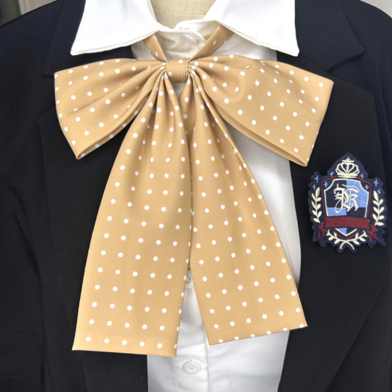 Γραβάτα-φιόγκος για το γιακά με λουλουδάτο μοτίβο, κυματοειδή διακόσμηση, ριγέ σχέδιο, πολυεστέρας, unisex, κορεατικό στυλ