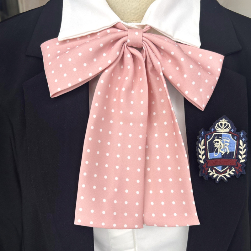 Γραβάτα-φιόγκος για το γιακά με λουλουδάτο μοτίβο, κυματοειδή διακόσμηση, ριγέ σχέδιο, πολυεστέρας, unisex, κορεατικό στυλ