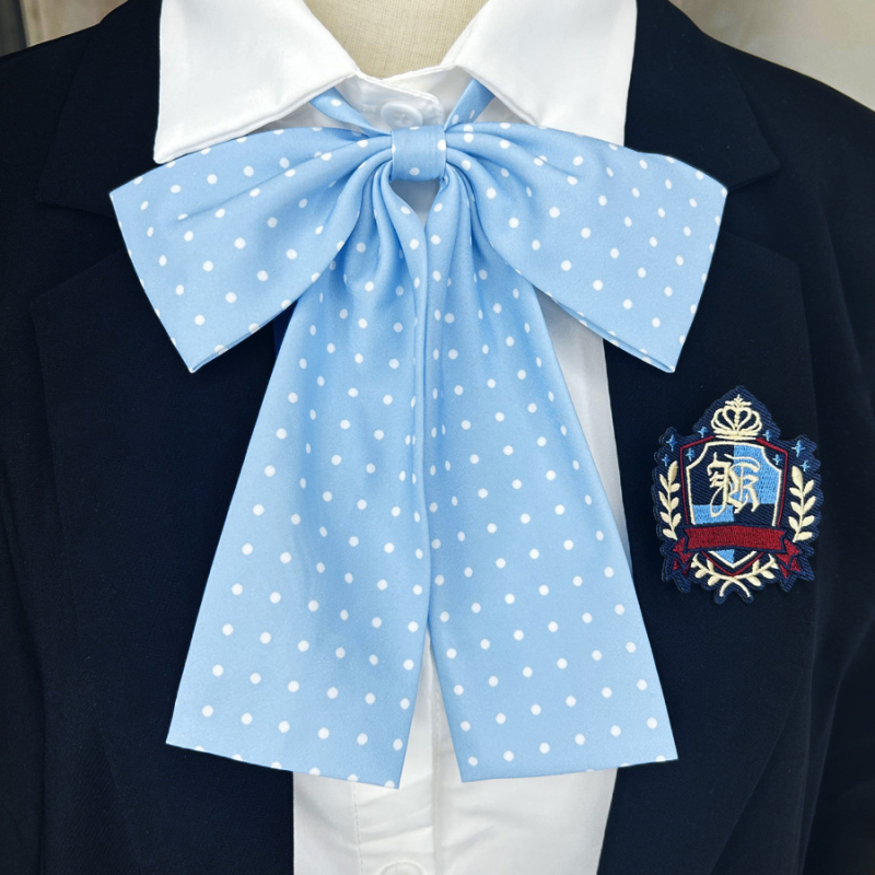 Γραβάτα-φιόγκος για το γιακά με λουλουδάτο μοτίβο, κυματοειδή διακόσμηση, ριγέ σχέδιο, πολυεστέρας, unisex, κορεατικό στυλ