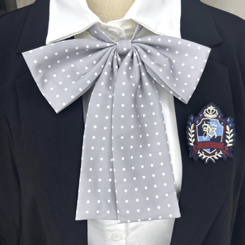 Γραβάτα-φιόγκος για το γιακά με λουλουδάτο μοτίβο, κυματοειδή διακόσμηση, ριγέ σχέδιο, πολυεστέρας, unisex, κορεατικό στυλ