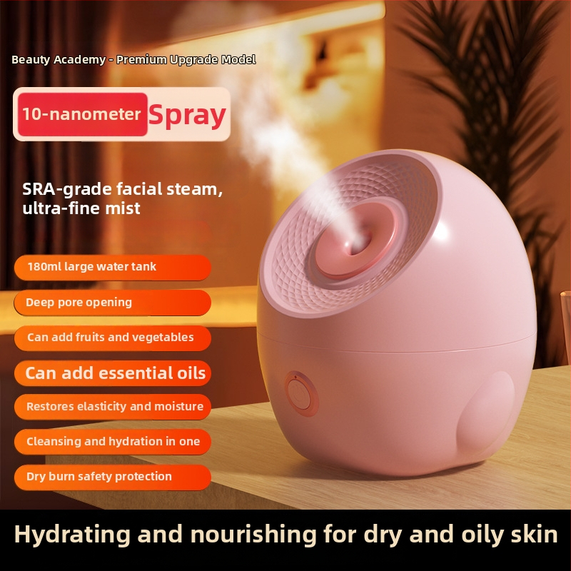 Arcápoló arcfűtő gőzölő nano párásításhoz, hordozható otthoni szépségkészülék, forró permetezés, forró kompressziós funkció, egy sebesség, beépített akkumulátor nélkül