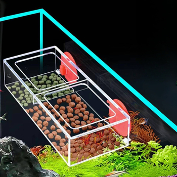 Akrilna hranilica za akvarij, automatski posuda za hranjenje, krug za hranjenje s fiksnom točkom za sprječavanje rasipanja, 100 komada