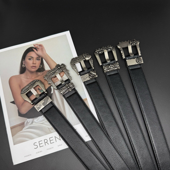 Curea cu cataramă în formă de cruce pentru bărbați și femei, potrivită pentru rochii și blugi (Piele artificială • Cataramă din aliaj • Închidere cu pin • Perforație și electroplacare)