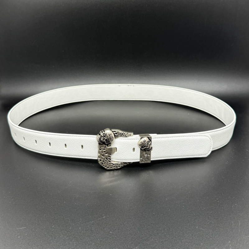 Curea cu cataramă în formă de cruce pentru bărbați și femei, potrivită pentru rochii și blugi (Piele artificială • Cataramă din aliaj • Închidere cu pin • Perforație și electroplacare)