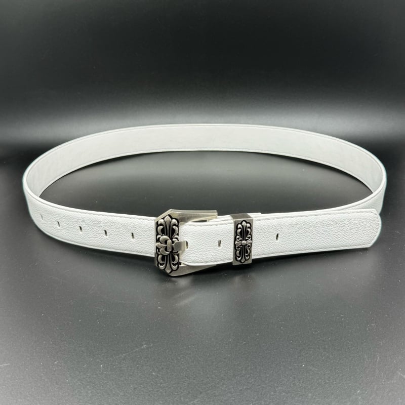 Curea cu cataramă în formă de cruce pentru bărbați și femei, potrivită pentru rochii și blugi (Piele artificială • Cataramă din aliaj • Închidere cu pin • Perforație și electroplacare)