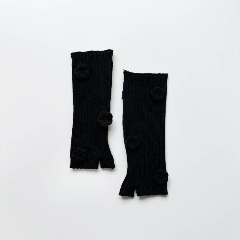 Cvjetni pleteni rukavci za ruke s djelomičnim prstima za žene, topli izvezeni pleteni rukavici (zima, proljeće, jesen)