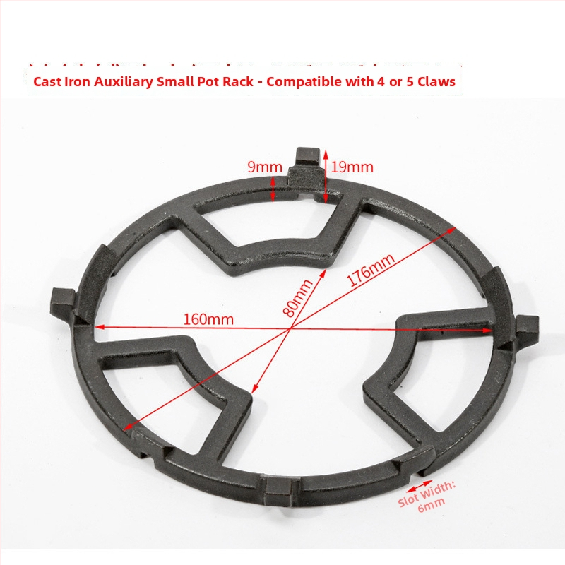 Nerezová oceľová podpera na plynový sporák, držiak na wok a hrniec s mliekom, protišmykový, univerzálny s štyrmi alebo piatimi pazúrmi