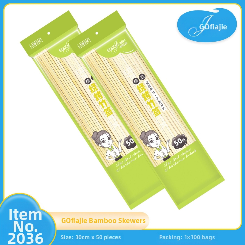 Jednorázové bambusové špízy na grilovanie – Good and Clean, BBQ séria, bambus Moso, pôvod Guangdong, Prémiový výrobok