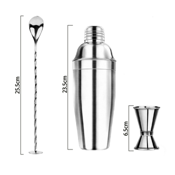 Nehrđajući čelični set za kućni bar, 3-dijelni, moderan minimalistički stil, moguć prilagođeni logotip