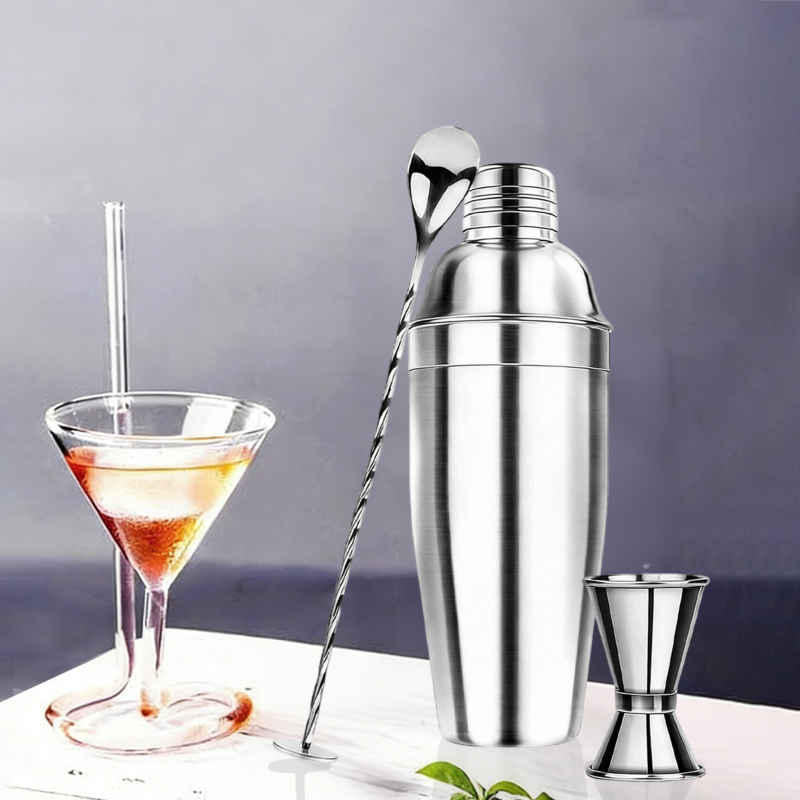 Nehrđajući čelični set za kućni bar, 3-dijelni, moderan minimalistički stil, moguć prilagođeni logotip