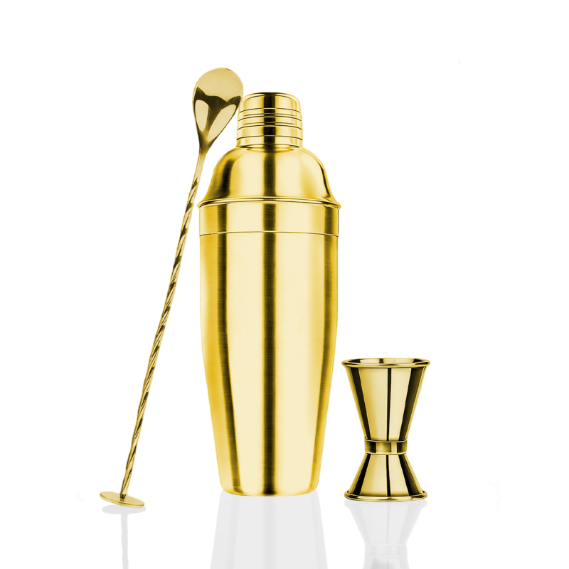 Nehrđajući čelični set za kućni bar, 3-dijelni, moderan minimalistički stil, moguć prilagođeni logotip