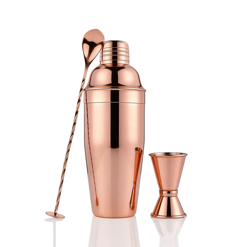 Nehrđajući čelični set za kućni bar, 3-dijelni, moderan minimalistički stil, moguć prilagođeni logotip