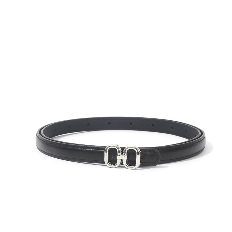 Curea subțire pentru femei cu cataramă 3D în formă de floare, PU, cataramă din aliaj, închidere netedă, lățime <2 cm