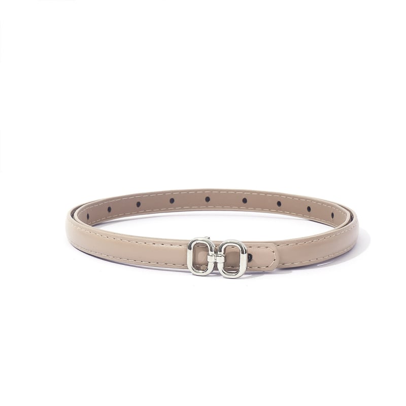 Curea subțire pentru femei cu cataramă 3D în formă de floare, PU, cataramă din aliaj, închidere netedă, lățime <2 cm