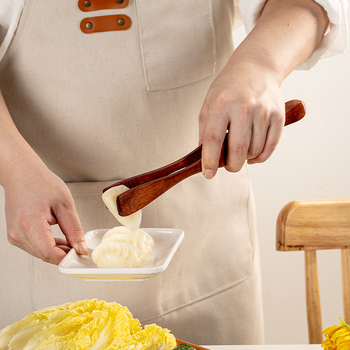 Drvene kliješte za hranu Mu yao – višenamjenske, protuklizne, otporne na visoke temperature, zaštita od opeklina, mogućnost tiskanja logotipa