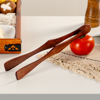 Drvene kliješte za hranu Mu yao – višenamjenske, protuklizne, otporne na visoke temperature, zaštita od opeklina, mogućnost tiskanja logotipa