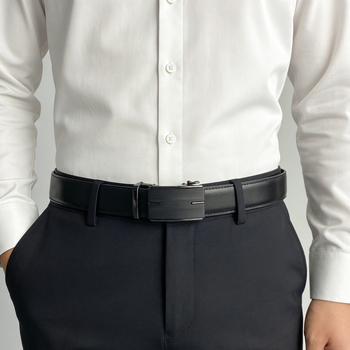 Centură de bărbați din piele naturală cu cataramă automată, piele de vițel de top, cataramă din aliaj, lățime 2-4 cm, turnare prin presare la cald