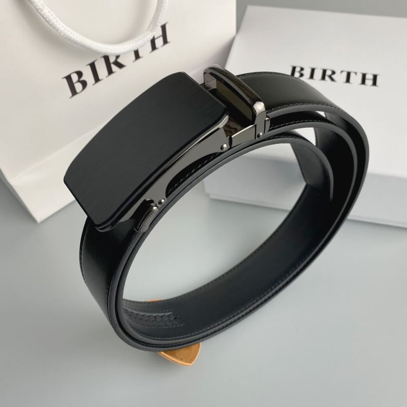 Centură de bărbați din piele naturală cu cataramă automată, piele de vițel de top, cataramă din aliaj, lățime 2-4 cm, turnare prin presare la cald