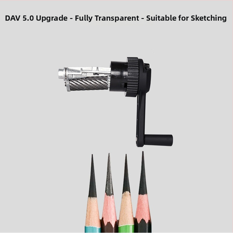 DAV V5V6 Ručný ostriť ceruziek pre študentov výtvarného umenia – plastová konštrukcia, geometrický štýl, pre grafitové a uhlíkové ceruzky