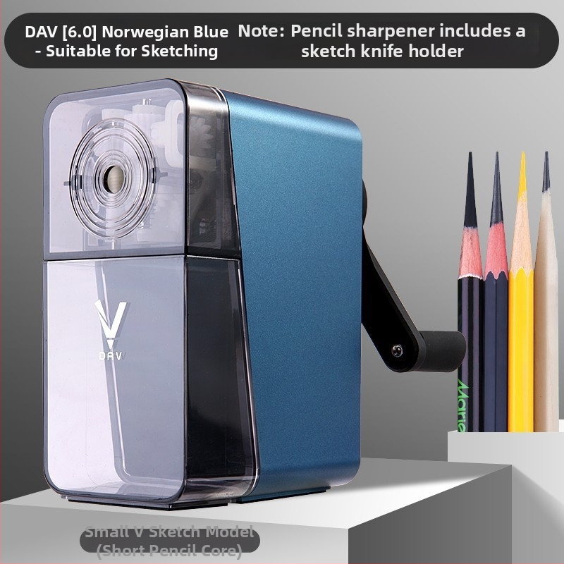 DAV V5V6 Ručný ostriť ceruziek pre študentov výtvarného umenia – plastová konštrukcia, geometrický štýl, pre grafitové a uhlíkové ceruzky