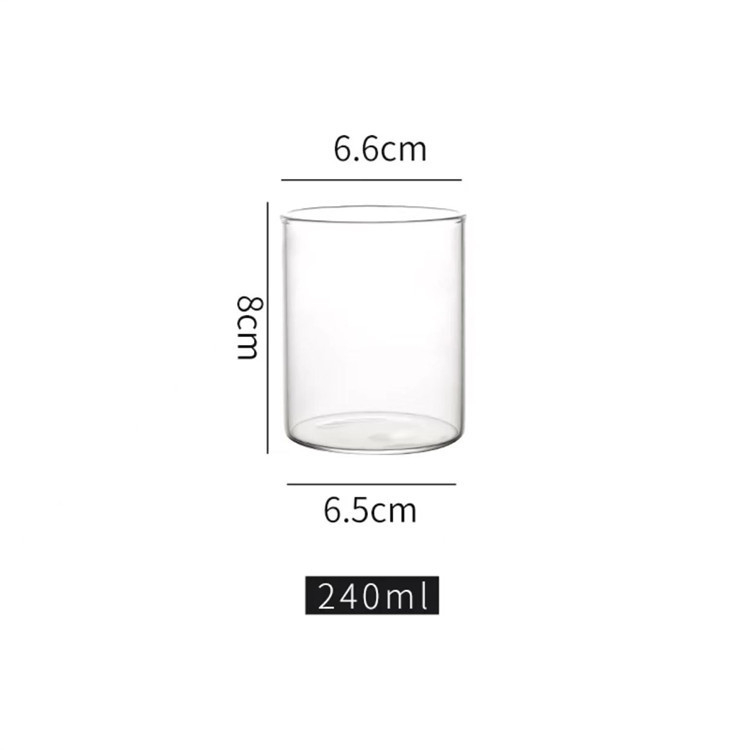 Pahar cilindric pentru cocktail, rezistent la temperaturi, din sticlă borosilicată, fabricat manual.