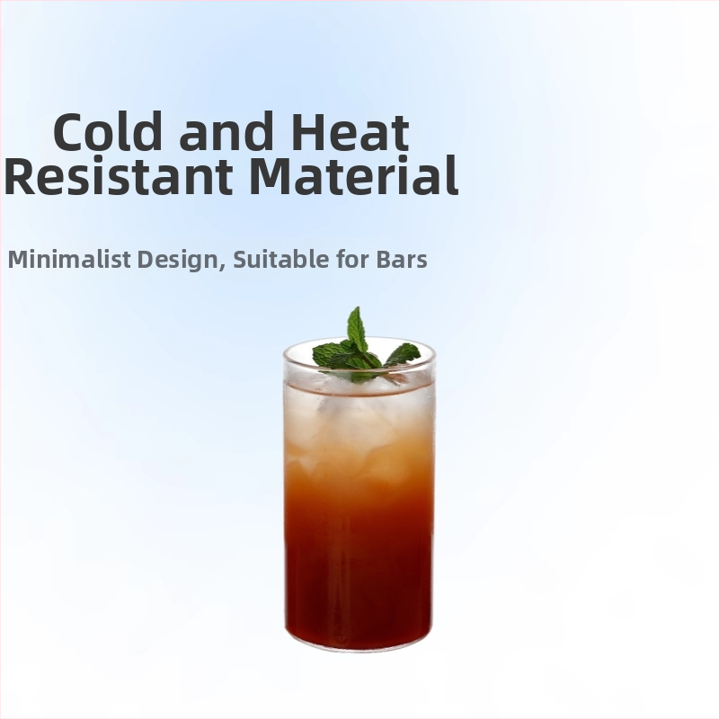 Teplovzdorný cylindrický pohár na koktaily, borosilikátové sklo, ručne vyrobený.