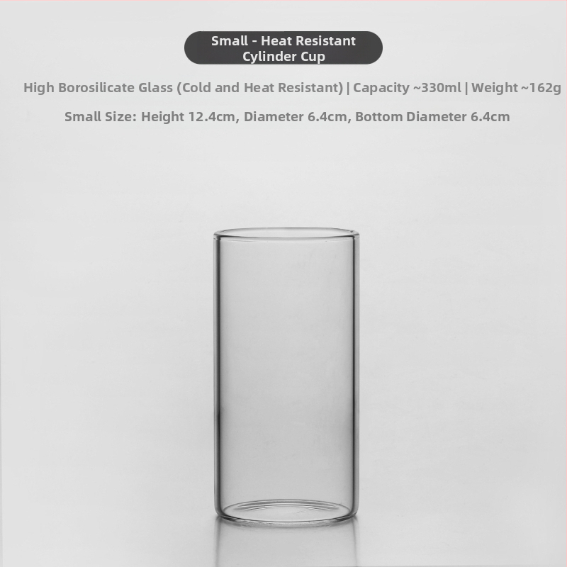 Teplovzdorný cylindrický pohár na koktaily, borosilikátové sklo, ručne vyrobený.