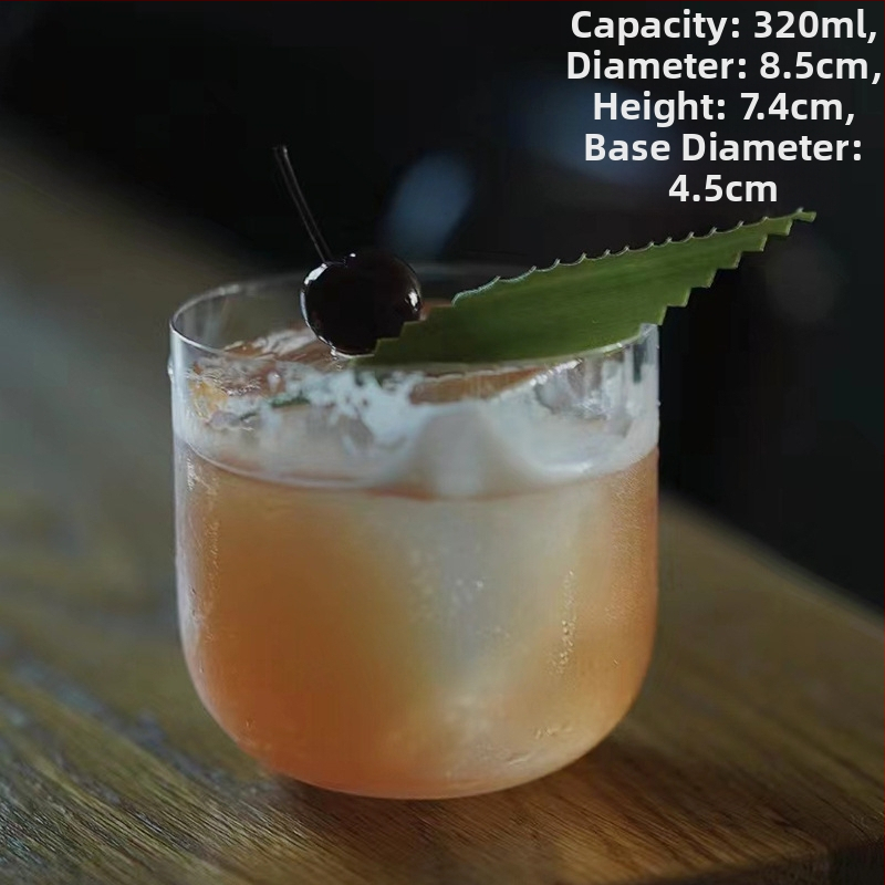 Koktejlový pohár japonského štýlu, sklenený, objem 301–400 ml, možnosť potlače loga, jednoduchý dizajn