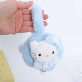 Plüss macska medál kulcstartóhoz és táskára, rajzfilm minta, szélálló és meleg, téli kerékpározáshoz, 2025 ősz kiadás