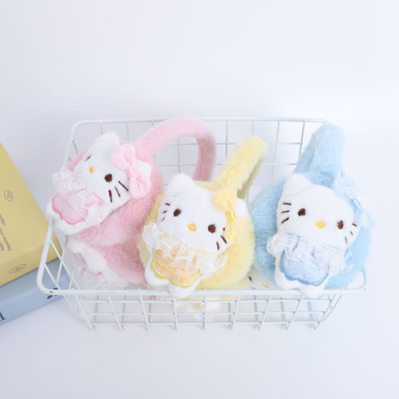 Plüss macska medál kulcstartóhoz és táskára, rajzfilm minta, szélálló és meleg, téli kerékpározáshoz, 2025 ősz kiadás