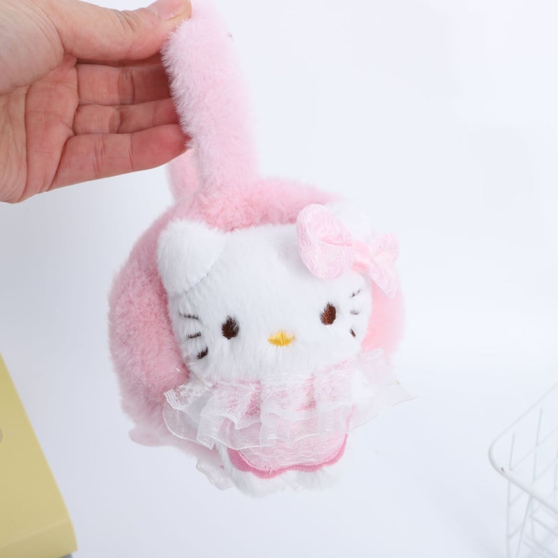 Plüss macska medál kulcstartóhoz és táskára, rajzfilm minta, szélálló és meleg, téli kerékpározáshoz, 2025 ősz kiadás