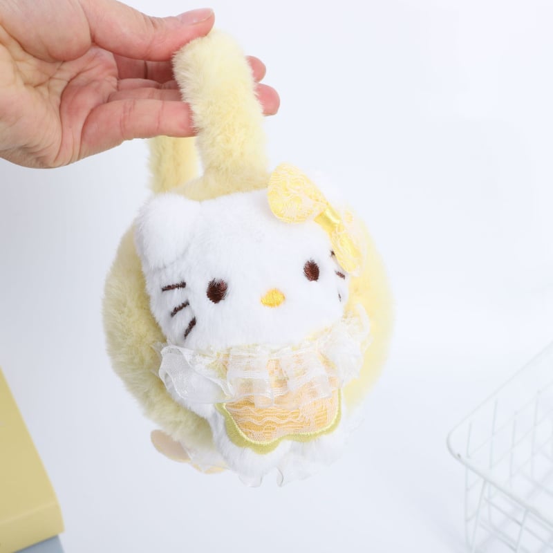 Plüss macska medál kulcstartóhoz és táskára, rajzfilm minta, szélálló és meleg, téli kerékpározáshoz, 2025 ősz kiadás