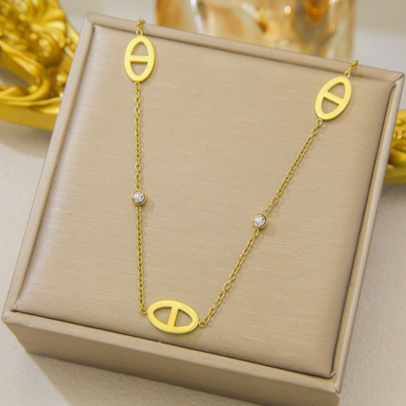 Ogrlica od titanijskog čelika s elektroplatiranjem, O-lanac, privjesak od nehrđajućeg čelika, 5 g, motiv životinja/zodijak