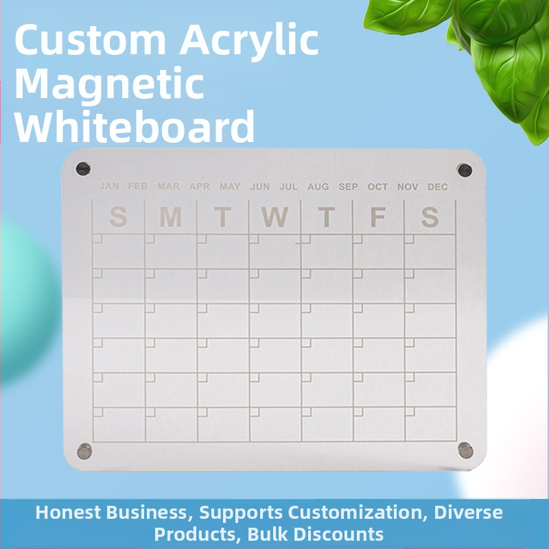 Dvojstranná magnetická akrylová tabuľa na suché maznanie s visiacim kalendárom