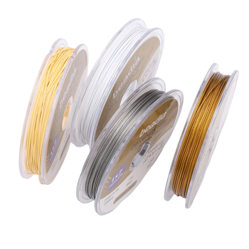 304 nehrđajući čelik, zlatna boja, žica za perle za DIY nakit i lanac za telefon, promjer 0,3–0,6 mm