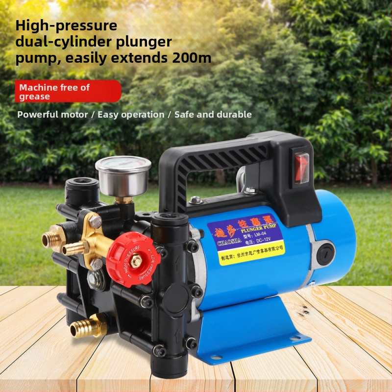 CS Prenosná vysokotlaká piestová pumpa pre elektrický postrekovač, dvojité valce, 12/24/48/60/220V, prietok 16 lb/min, ochrana rastlín, 1-ročná záruka