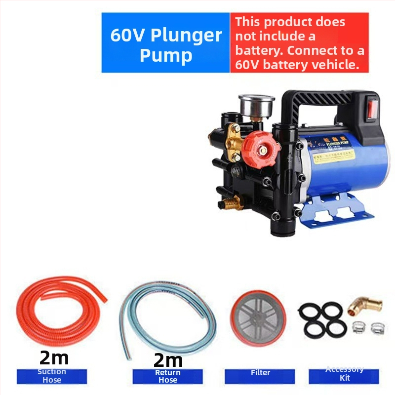 CS Prenosná vysokotlaká piestová pumpa pre elektrický postrekovač, dvojité valce, 12/24/48/60/220V, prietok 16 lb/min, ochrana rastlín, 1-ročná záruka