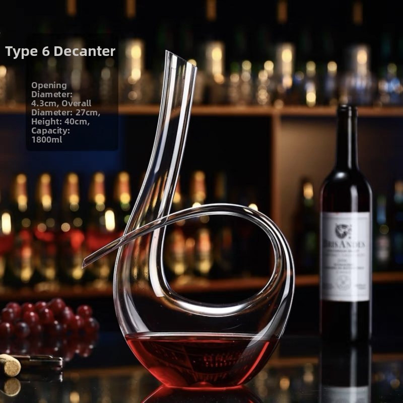 Gonia dekantér do tvaru U s držadlom, sklenený na víno, kapacita nad 1000 ml, moderný minimalistický dizajn