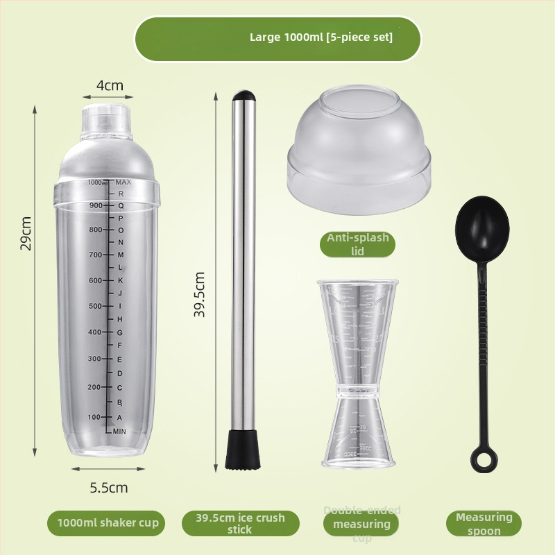 Šejkrový set na nápoje – 5 dielov, PC materiál, moderný jednoduchý štýl, značka Live well.