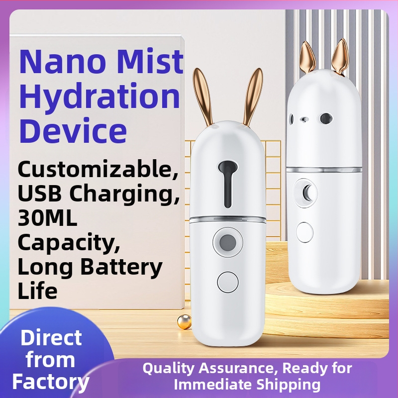 Nano Zvlhčovací Prístroj na Tvár — Prenosný Studený Sprej na Hydratáciu Tváre, USB Rukovätný Čistič Tváre, 1 Rýchlosť, Vstavaná Batéria 100–300 mAh, Doba hmly ≤10s, Vhodný pre suché oči