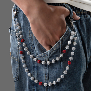 Metalni kaiš za struk, višeslojni dizajn sa kristalima, duljina 60 cm