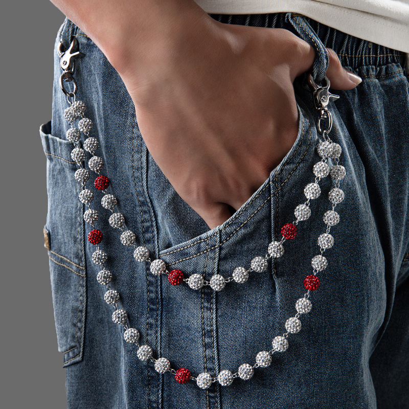 Metalni kaiš za struk, višeslojni dizajn sa kristalima, duljina 60 cm