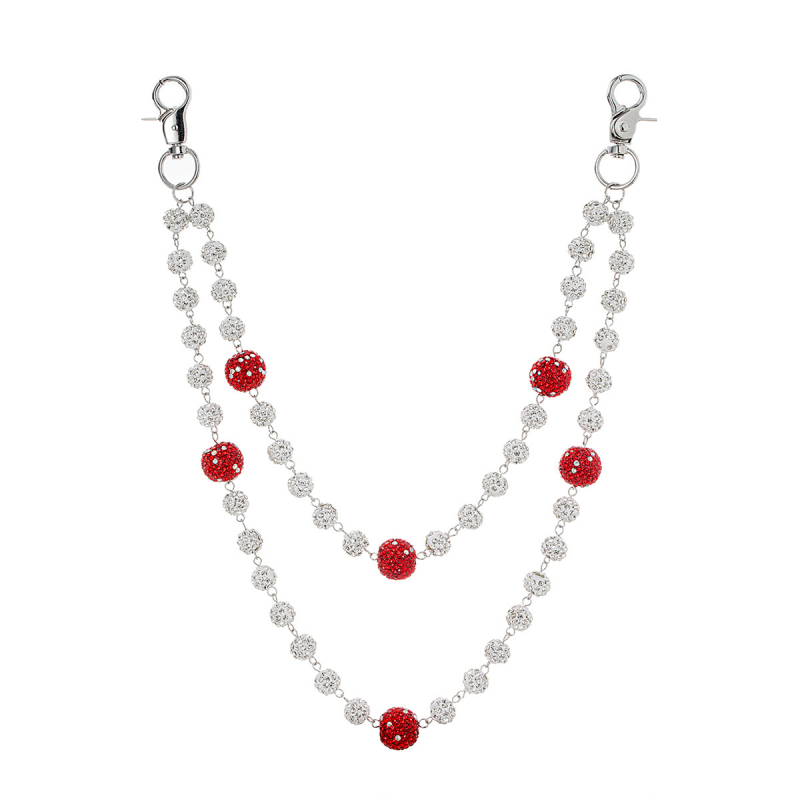 Metalni kaiš za struk, višeslojni dizajn sa kristalima, duljina 60 cm