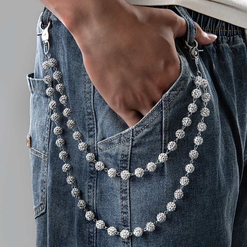 Metalni kaiš za struk, višeslojni dizajn sa kristalima, duljina 60 cm