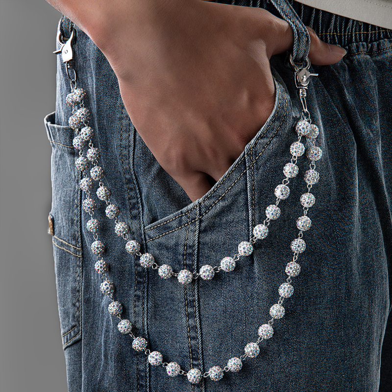 Metalni kaiš za struk, višeslojni dizajn sa kristalima, duljina 60 cm