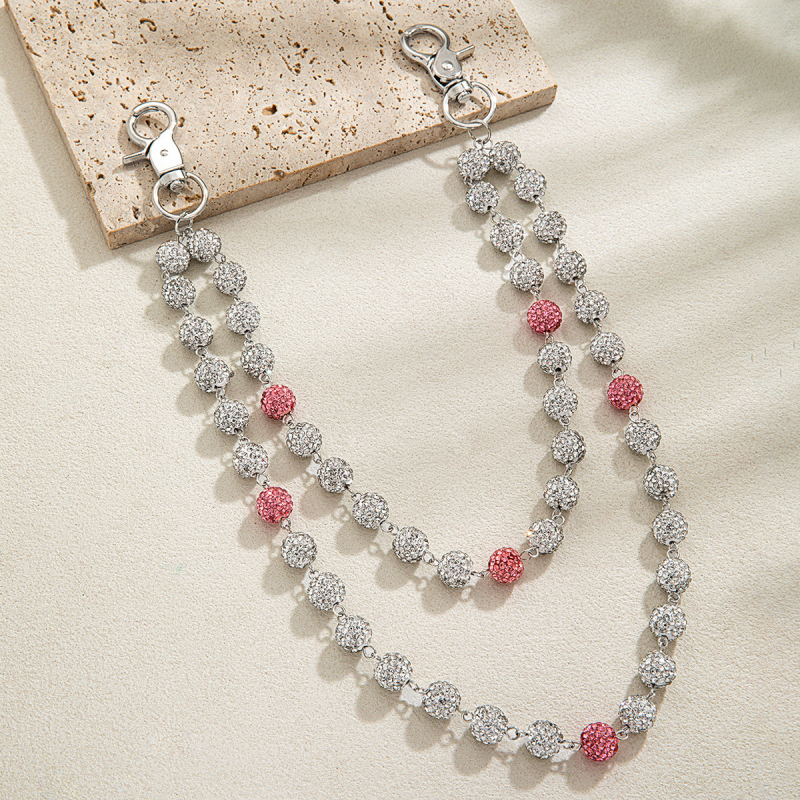 Metalni kaiš za struk, višeslojni dizajn sa kristalima, duljina 60 cm