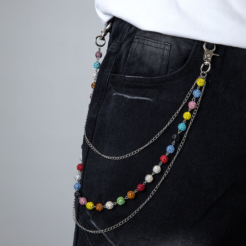 Metalni kaiš za struk, višeslojni dizajn sa kristalima, duljina 60 cm